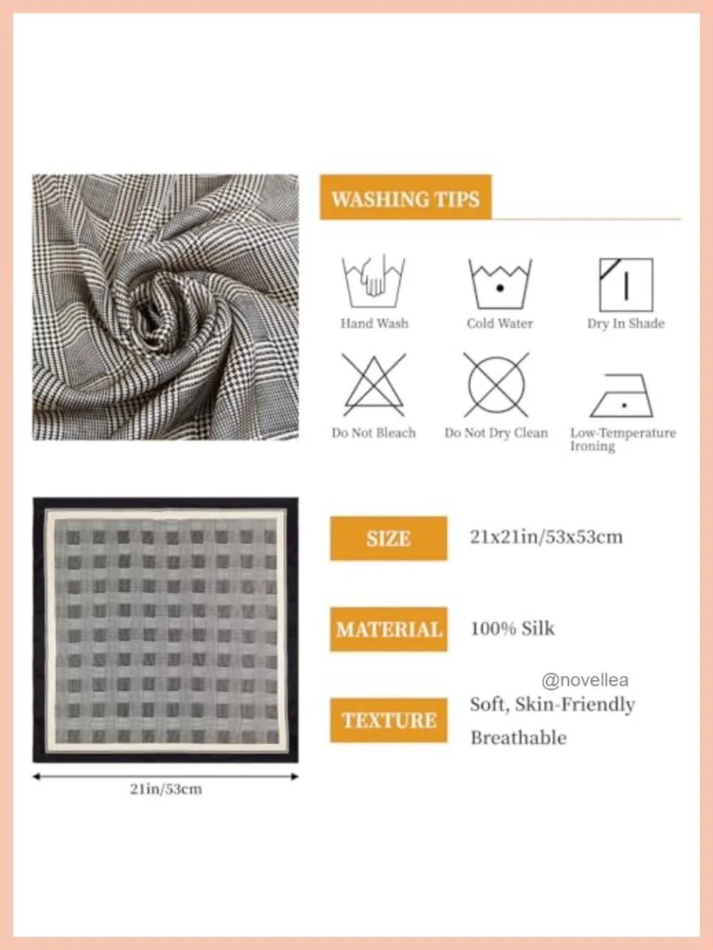 100% Mulberry Silk Lightweight Square Scarf Women Neckerchief